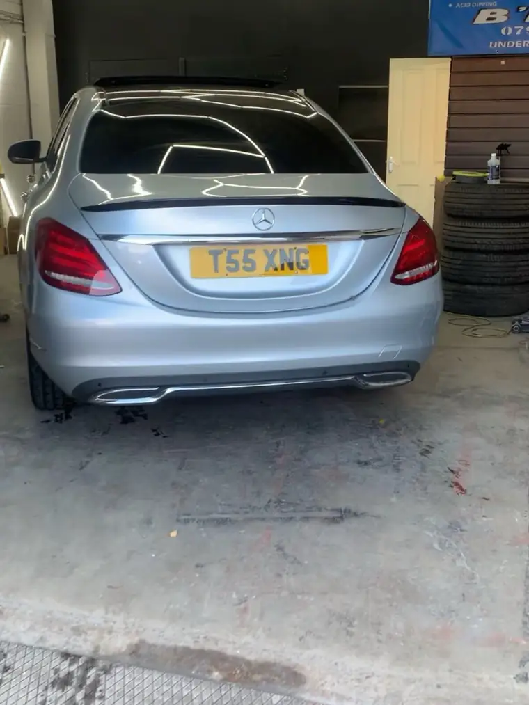 Silver Mercedes C-Class rear before the kit was fitted